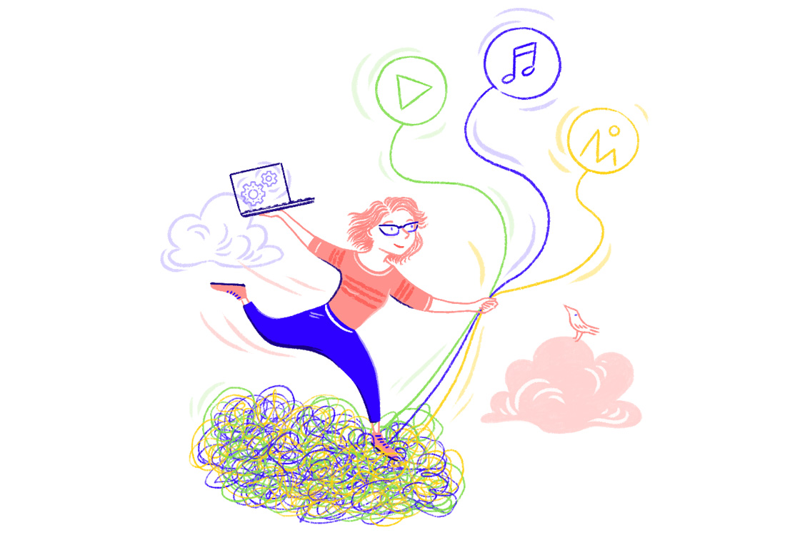 Illustration en couleurs d'un personnage